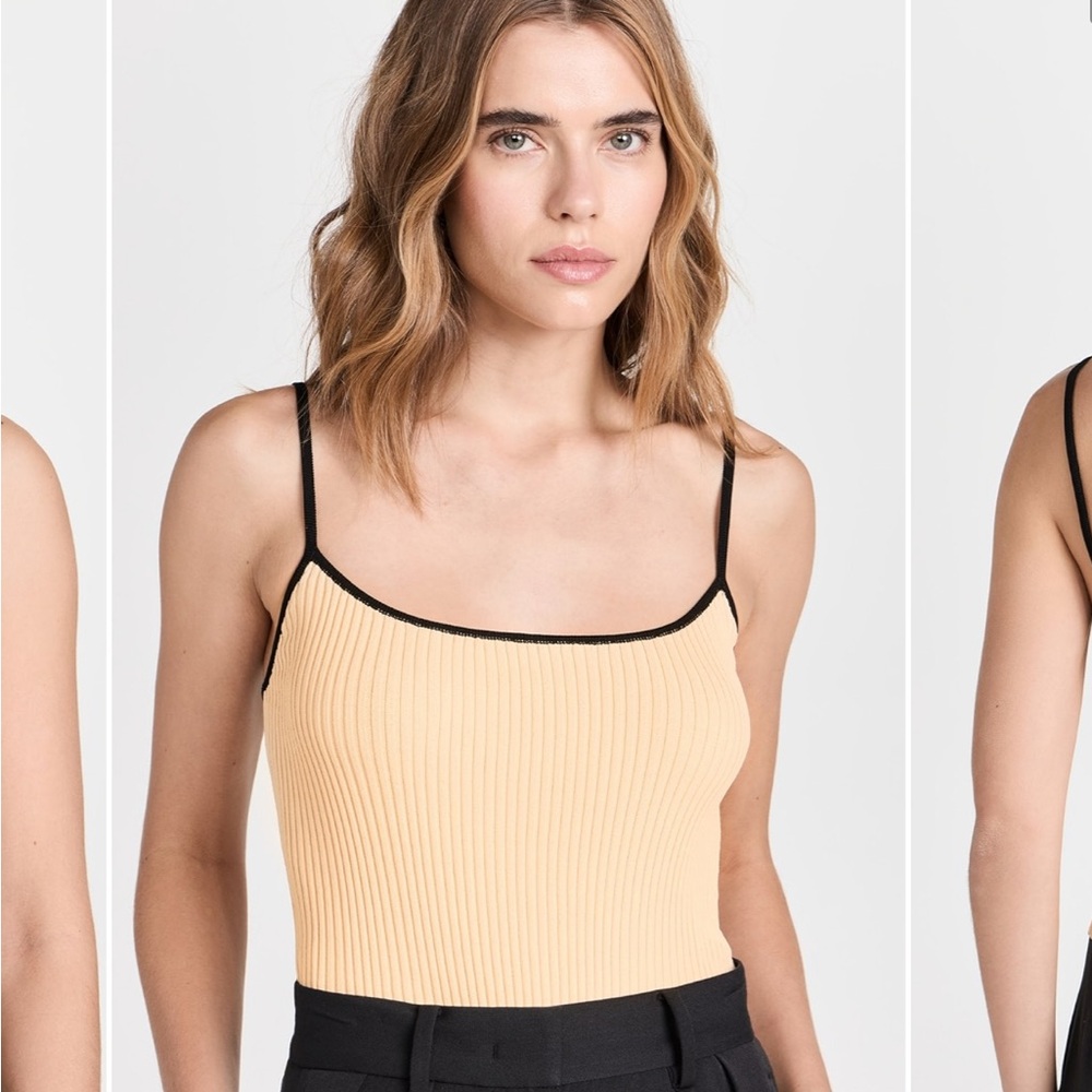 STAUD SOLEIL tank crème and black